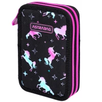 5. AstraBag Piórnik AC21 Dwukomorowy z Wyposażeniem Unicorn Squad 503024051