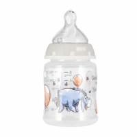 3. Nuk Butelka 150ml 0-6m First Choice+ Smoczek Silikonowy M Osiołek Popielata 536899