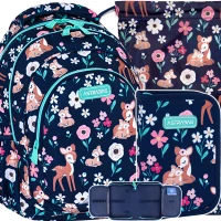 1. AstraBag Zestaw Szkolny 3el. Plecak AB330 Baby Deer 502024085 + Worek 507024045 + Piórnik 503024048
