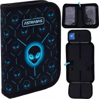 7. AstraBag Piórnik AC1 Pojedynczy Dwuklapkowy bez Wyposażenia Neon UFO 503025015