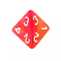 4. Komplet kości REBEL RPG - Dwukolorowe - Czerwono-żółte