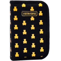 1. AstraBag Piórnik AC1 Pojedynczy Dwuklapkowy bez Wyposażenia Golden Teddy 503024052