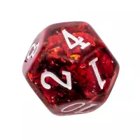 9. Komplet kości REBEL RPG - Gęsty rdzeń - Czerwone (białe cyfry)