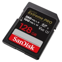 2. SanDisk Extreme PRO 128GB V60 UHS-II SD, 280/100MB/s,V60,C10,UHS-II