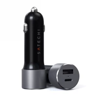 1. Satechi 72W - Ładowarka Samochodowa 72W - USB-C 60W PD USB-A Space Gray