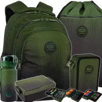 1. CoolPack Zestaw Szkolny Gradient Grass 5el Plecak F029757 + Piórnik F067757 + Worek F070757