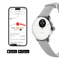2. Withings Scanwatch Light - zegarek z funkcją EKG, pomiarem pulsu i SPO2 oraz mierzeniem aktywności fizycznej i snu (37mm, white)