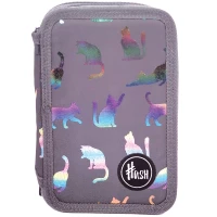 1. Hash Piórnik Trzykomorowy z Wyposażeniem AC31 Holo Ultraviolet Cats 503022058