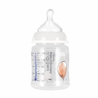 1. Nuk Butelka 150ml 0-6m First Choice+ Smoczek Silikonowy M Osiołek Popielata 536899