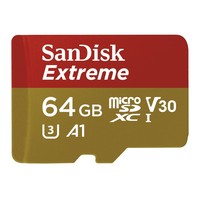 6. SanDisk MICRO SD 64GB EXTREME (microSD XC) 100MB/sC10 UHS-I U3, V30, A1+SD ADAP.
