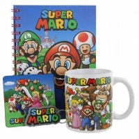 2. Zestaw Prezentowy Super Mario: kubek + podkładka + notatnik + brelok