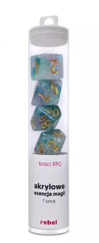 1. Komplet kości REBEL RPG - Akrylowe - Esencja Magii