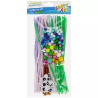 1. Craft With Fun Zestaw Kreatywny Pompony Druciki Oczy 262 el