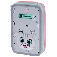 6. AstraBag Piórnik AC2 Dwukomorowy bez Wyposażenia Kitty the Cute 503023026