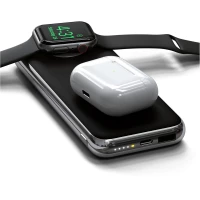 4. Satechi Quatro Wireless Powerbank QI- bezprzewowody powerbank 10k mAh (apple watch, USBA-C PD, USB-A) (black)