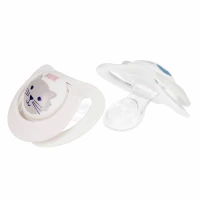 3. Nuk Smoczek Uspokajający Silikonowy 0-6m Star Day&Night Biały/Różowy 2szt 541436