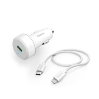 1. Hama Ładowarka Samochodowa PD/Qualcomm® 20W + Typ-C - Lightning Biała