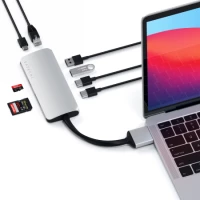 2. Satechi Type-C Dual Multimedia Adapter - Aluminiowy Adapter do MacBook z podwójnym USB-C Silver