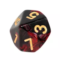9. Komplet kości REBEL RPG - Dwukolorowe - Karminowo-czarne