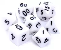 2. Komplet kości REBEL RPG - Matowe - Białe
