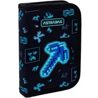 3. AstraBag Piórnik AC11 Pojedynczy Jednoklapkowy z Wyposażeniem Dark Pixel 503025017