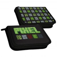 3. Starpak Piórnik Dwuklapkowy z Wyposażeniem Pixel Zielony 527222