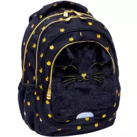 1. AstraBag Plecak Szkolny AB330 Fluffy Kitty Black 502025021
