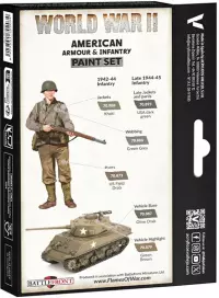 3. Vallejo: 70.203 - Model Color - WWII American Armour & Infantry (6 x 18 ml)