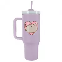 2. Kubek Podróżny ze Słomką Pusheen - Serce - 1180 ml