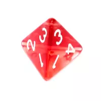 4. Komplet kości REBEL RPG - Kryształowe - Czerwone
