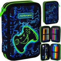 7. AstraBag Piórnik AC21 Dwukomorowy z Wyposażeniem Gaming 503024060