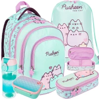 1. St.Majewski Zestaw Plecak Szkolny BP-58 Pusheen Pastel 657320 + Worek 657337 + Piórnik 657368 + Starpak Bidon 491399 + Śniadaniówka 486150