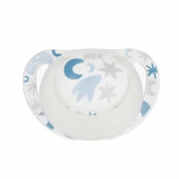 1. Nuk Smoczek Uspokajający Silikonowy 0-6m Star Day&Night Biały/Różowy 2szt 541436