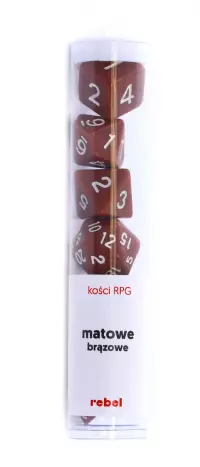1. Komplet kości REBEL RPG - Matowe - Brązowe