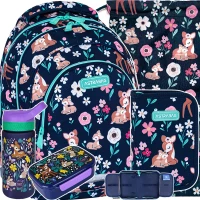1. AstraBag Zestaw Szkolny 5el. Plecak AB330 Baby Deer 502024085 + Worek 507024045 + Piórnik 503024048