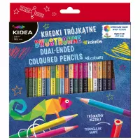 1. Kidea kredki dwustronne 48kol trójkątne