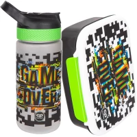 1. Zestaw CoolPack Bibby Bidon na napoje 420ml Game Over Z08679 + Śniadaniówka Z18679