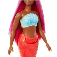 5. Mattel Barbie Lalka Syrenka Koralowy Ogon HRR04 