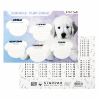 4. Starpak Plan Lekcji z Tabliczką Mnożenia A5 Cuties Pieski 409084