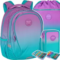 1. CoolPack Zestaw Szkolny Gradient Blueberry 3el. Plecak F002505 + Piórnik  E66505/F + Worek E70505