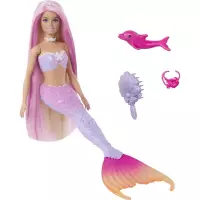 5. Mattel Barbie Malibu Lalka Syrenka Zmieniająca Kolor z Delfinkiem HRP97