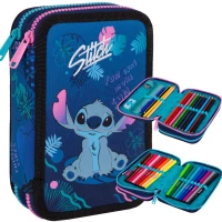 3. CoolPack Jumper 2 Piórnik Dwukomorowy Z Wyposażeniem Stitch Blue F066780