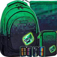 1. AstraBag Zestaw Szkolny 3el Plecak AB330 Pixel Hero 502024095 + Worek 507024049 + Piórnik 503024056 