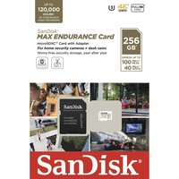 2. SanDisk MAX ENDURANCE microSDXC 256GB + SD Adapter 120000 godzin ciągłego nagrywania