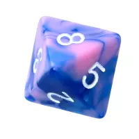 4. Komplet kości REBEL RPG - Dwukolorowe - Niebiesko-różowe
