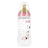 3. Nuk Butelka z Wskaźnikiem temp. 300 ml 0-6m First Choice+ Różowa 528762