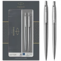 4. Parker Jotter Zestaw Długopis Ołówek Automatyczny Stal 2093256