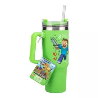 1. Kubek Podróżny ze Słomką Minecraft - 900 ml