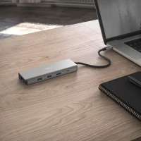 5. Hama HUB MULTIPORT USB-C, 9 PORTÓW, 4x USB-A, 2x USB-C, 2x HDMI, LAN