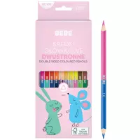 2. Interdruk Kredki Ołówkowe Dwustronne 12/24 kolory BEBE Kids Różowe 327093